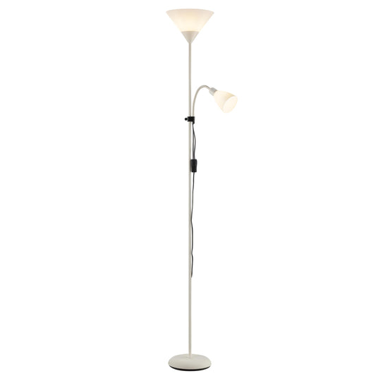 Brilliant Spari Floor Lamp with Reading Light beige - LED Floor Lamp - 1.8 m Standing Lamp - suitable for LED bulbs (E27 & E14 socket) - with adjustable reading arm - 93008/09