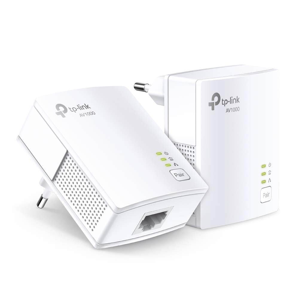 TP-Link Powerline Adapter Set TL-PA717 KIT (1000Mbit/s, Gigabit Port, Plug&Play, Compatible with All HomePlug AV/AV2 Powerline Adapters, Ideal for Media Streaming
