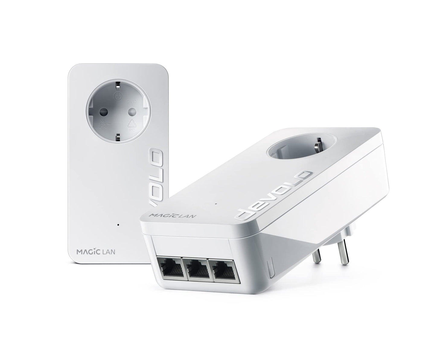devolo Magic 2 Triple Starter Kit, Powerline Adapter, up to 2,400 Mbit/s, 3x Gigabit ports, ideal for gaming, dLAN 2.0, white - 8549