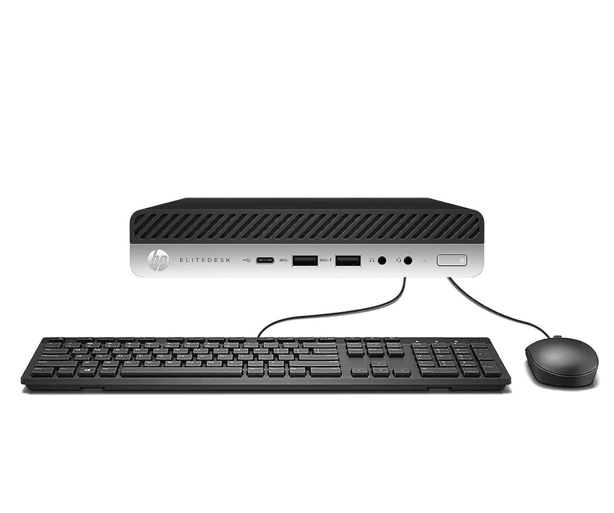 HP EliteDesk 800 G5 Mini Desktop PC, Intel Core i5-9500T, 16GB RAM, 256GB SSD, WLAN, Bluetooth, US layout, Windows 11 Pro (refurbished)