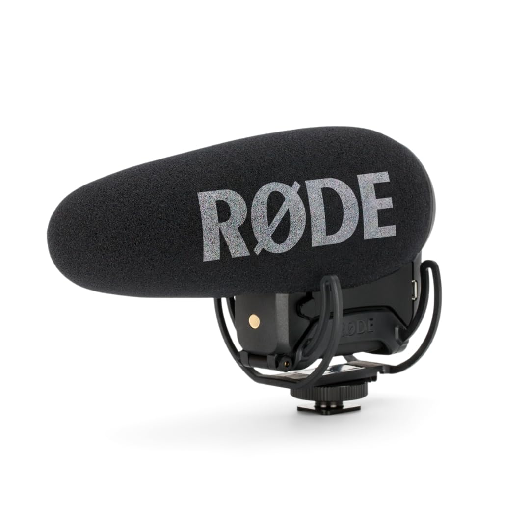 RØDE VideoMic Pro+ Premium On-Camera Shotgun Microphone with High Pass Filter, High Frequency Gain, Pad, Security Channel for Filmmaking, Content Creation and Location Shooting, Black - VMPRPLUS
