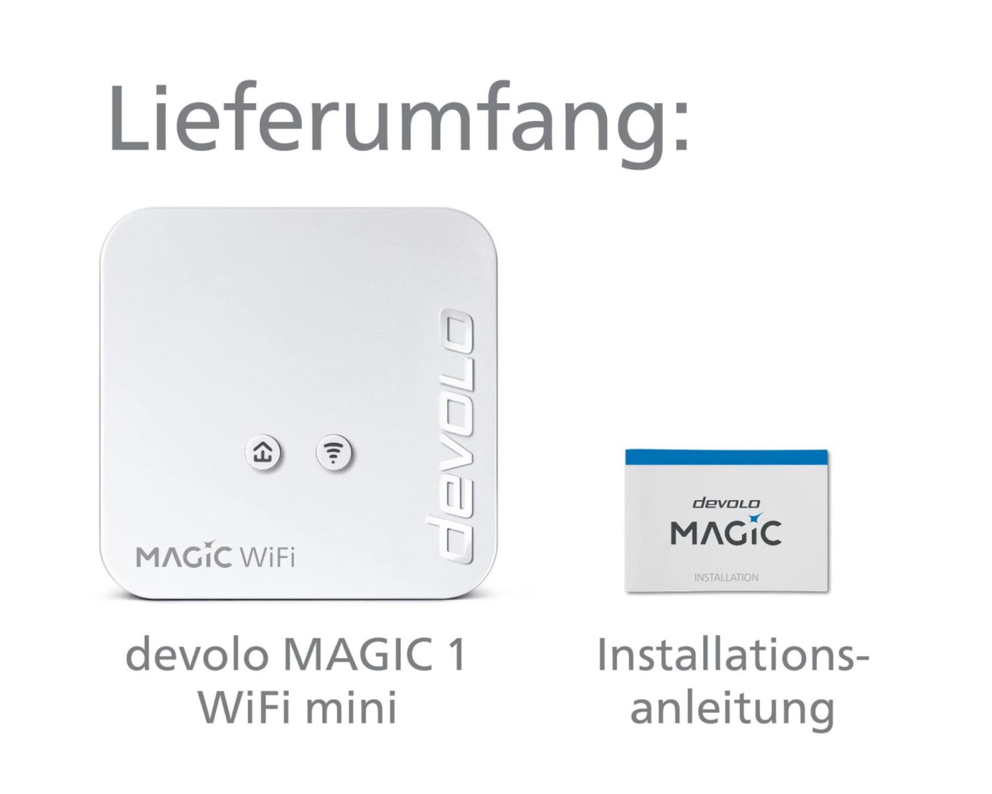 devolo Magic 1 WiFi mini expansion adapter, WiFi powerline adapter, up to 1,200 Mbit/s, WiFi amplifier, 1x LAN connection, dLAN 2.0, white - 8560