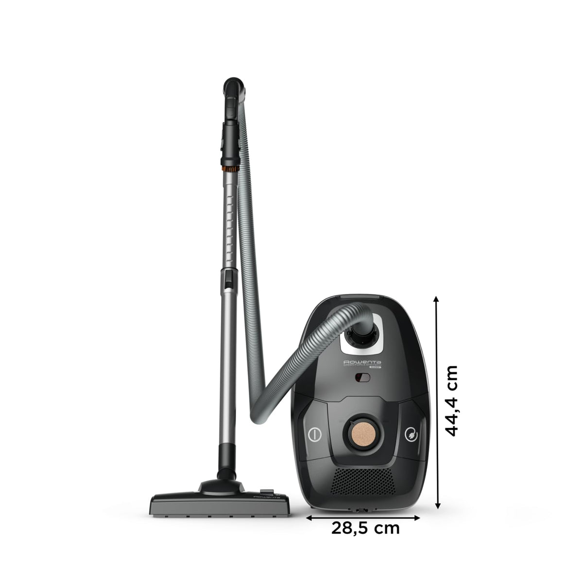 Rowenta Green Force Effitech Total Clean Bagged Vacuum Cleaner, 400 Watts, 4.5 L Dust Bag, 99.98% HEPA Filtration, 12 m Operating Radius, Compact Design, including Accessories, Black, RO6189