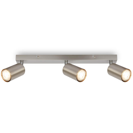 BRILONER - Ceiling lamp swiveling, GU10 socket, max. 9 W, ceiling light, lamp, living room lamp, bedroom lamp, kitchen lamp, ceiling spotlight, ceiling lighting, 44 cm, matt nickel - 2172032