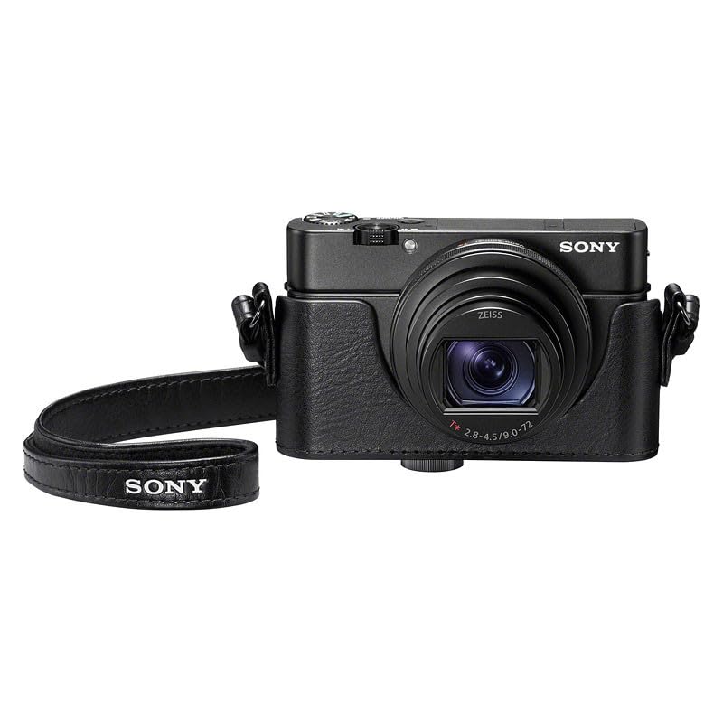 Sony LCJ-RXK husă de protecție pentru camerele din seria RX100 (aspect din piele, protecție împotriva prafului și zgârieturilor, geantă pentru cameră compatibilă cu RX100, RX100M2, RX100M3, RX100M4, RX100M5, RX100M6, RX100M7) neagră - LCJRXKB.SYH