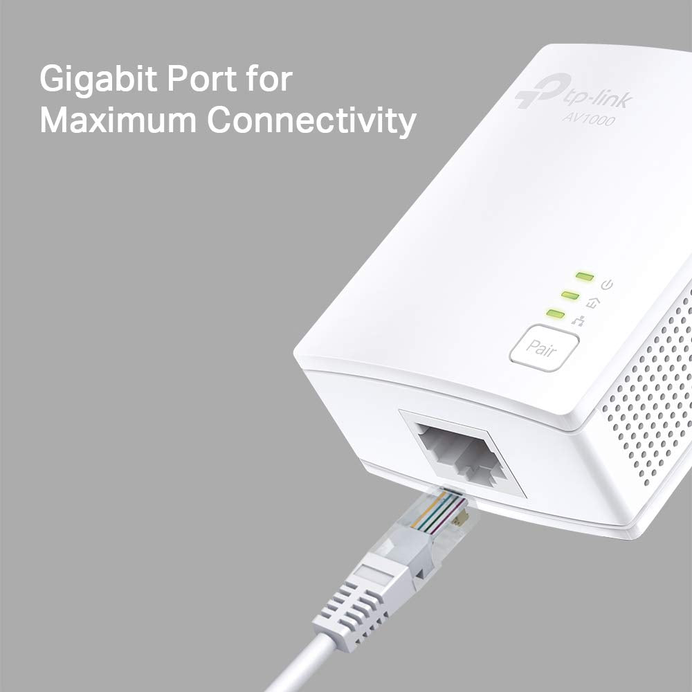 TP-Link Powerline Adapter Set TL-PA717 KIT (1000Mbit/s, Gigabit Port, Plug&Play, Compatible with All HomePlug AV/AV2 Powerline Adapters, Ideal for Media Streaming