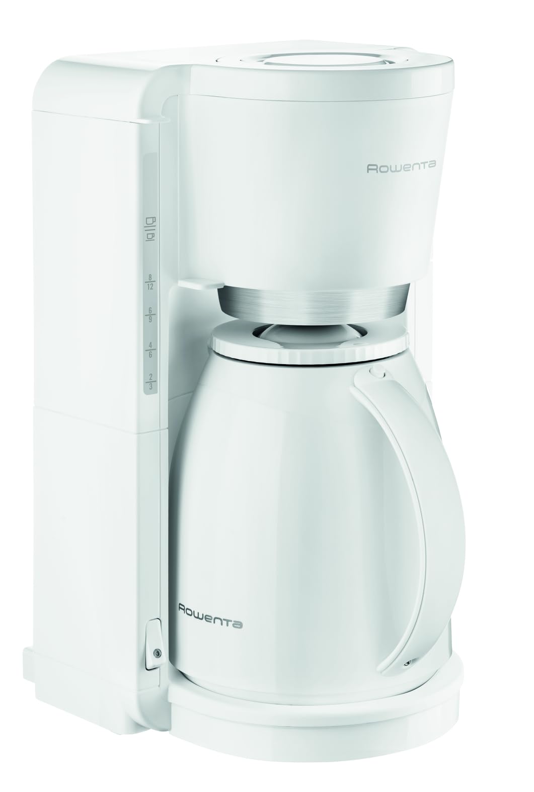 Rowenta Adagio Milano Filtru de cafea cu termos, capacitate de 1 litru, 8-12 cești, oprire automată, filtru detașabil, indicator de nivel al apei, alb, CT3801