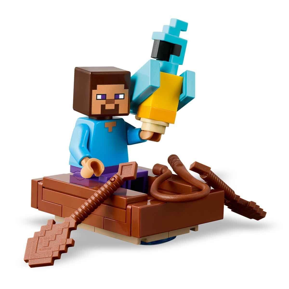 LEGO Minecraft The TNT Jungle House - Gamer toy for children - Interactive playset with boat, Steve, Creeper and Zombie minifigures - Gaming gift for girls and boys aged 8 and up - 21275