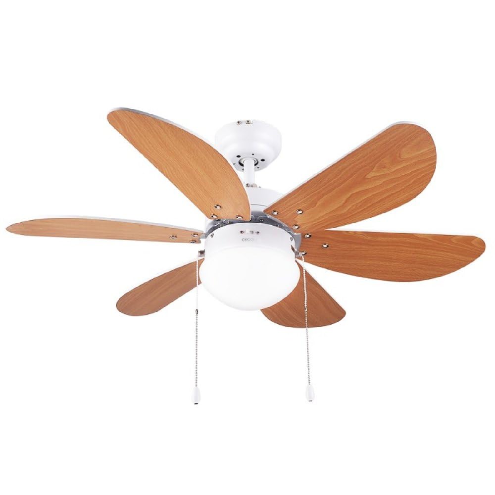 Cecotec ceiling fan with remote control and timer EnergySilence Aero 5250 Black Design. 40W, diameter 132cm, DC motor, LED light, 6 speeds, winter function, wooden leaves - 05939
