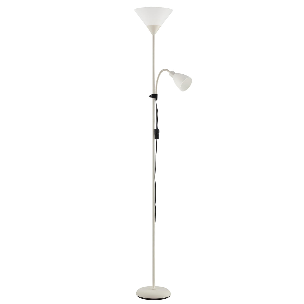 Brilliant Spari Floor Lamp with Reading Light beige - LED Floor Lamp - 1.8 m Standing Lamp - suitable for LED bulbs (E27 & E14 socket) - with adjustable reading arm - 93008/09