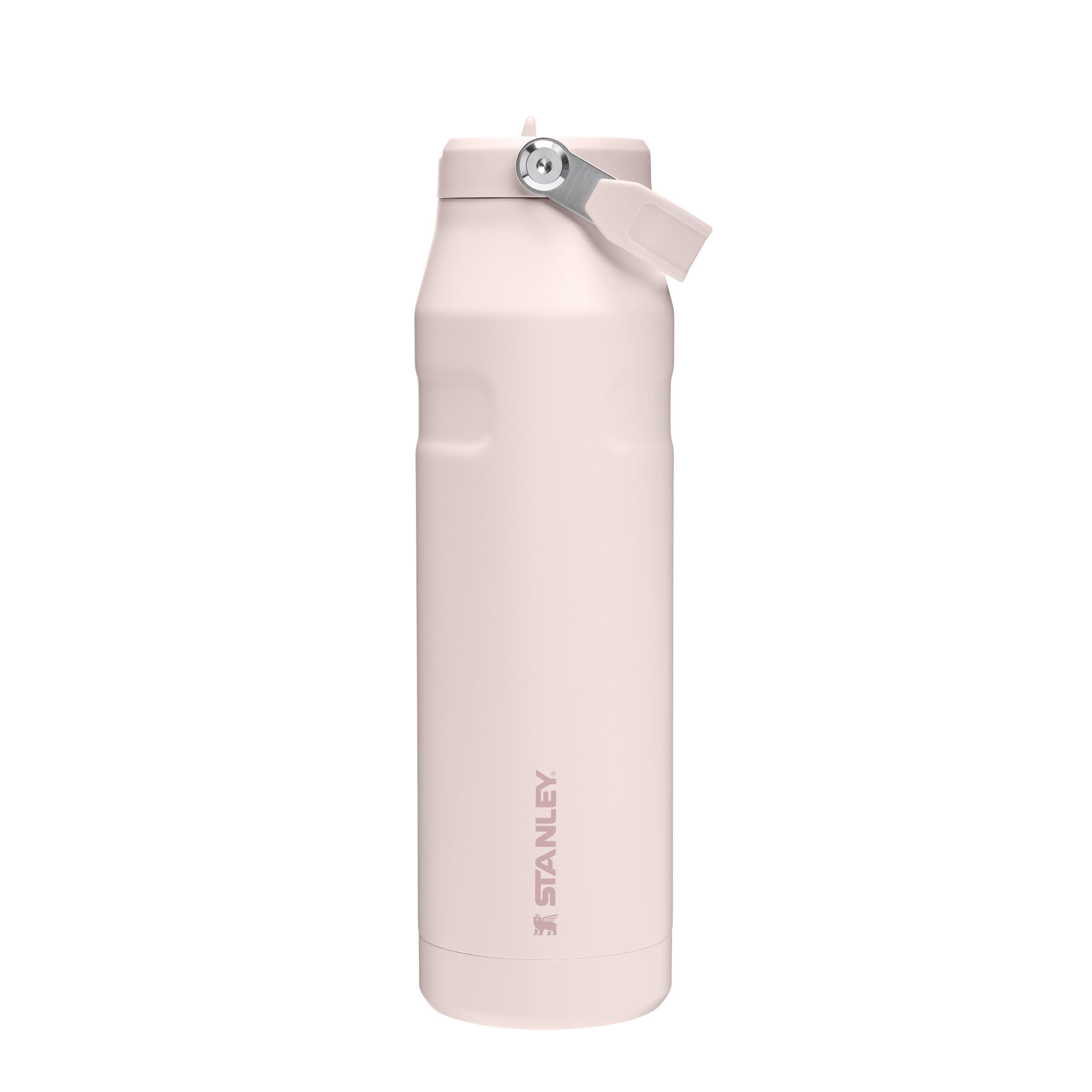 Stanley 1913 Flip Straw Drinking Bottle with Straw 1.06L - Thermal Mug Cools for 17 Hours - Ice Cold for 4 Days - BPA Free - Leakproof - For Cup Holders - Dishwasher Safe - Rose Quartz - 10-12111-065