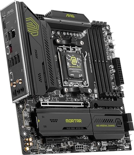 MSI MAG B850M Mortar WiFi Placă de bază, mATX - Suportă procesoare AMD Ryzen 9000/8000 / 7000, AM5-60A SPS VRM, DDR5 Memory Boost 8200+ MT/s (OC), PCIe 5.0 x16, M.2 Gen5, Wi-Fi 7, 5G LAN - 7E61-001R