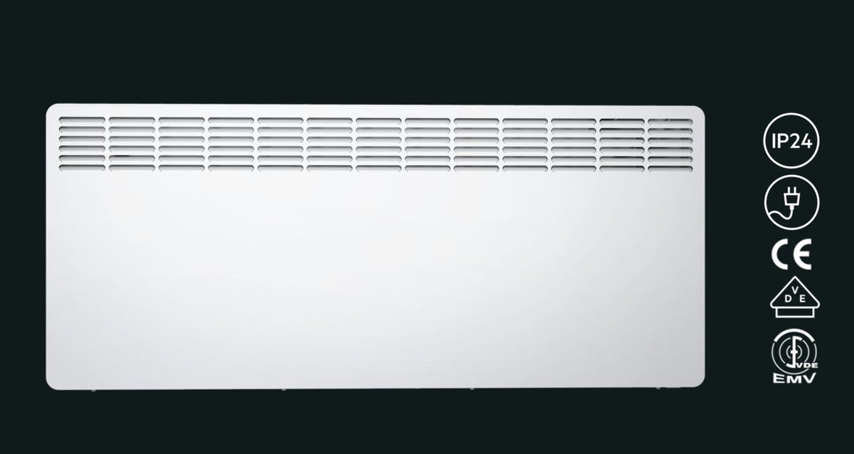 AEG wall convector WKL 2505 for approximately 25 m², 2500 W, 5-30 °C, wall-mounted, LC display, weekly timer, metal 2018, 236536