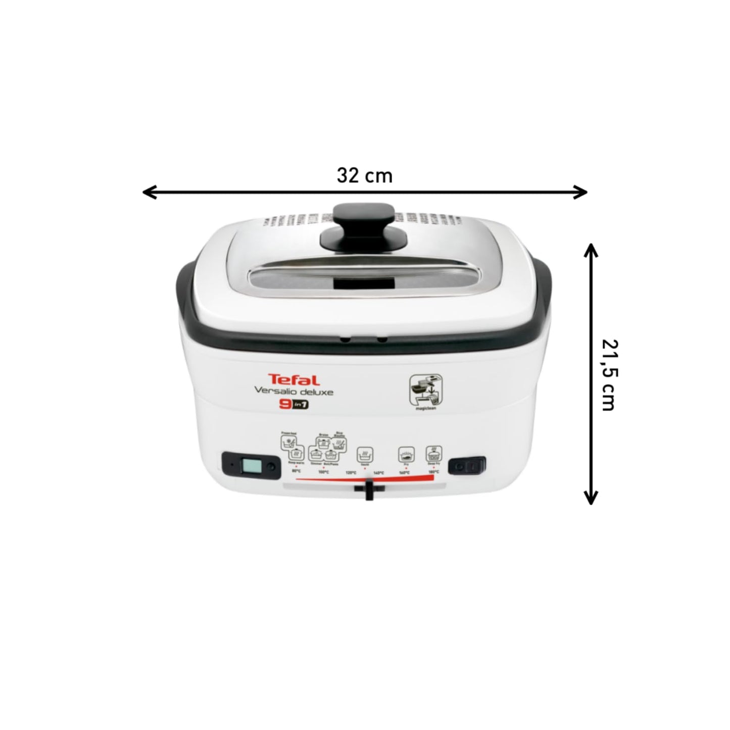 Tefal multi-function deep fryer Versalio Deluxe 9-in-1, capacity 1.3 kg, including spatula, frying, deep-frying, simmering, adjustable temperature, timer, white, FR4950