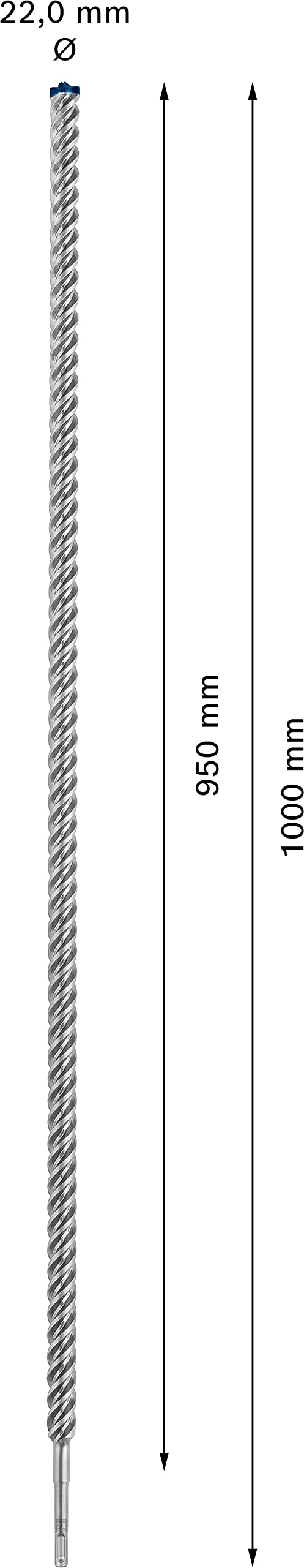 Bosch Professional 1x Expert SDS plus-7X Burghiu cu ciocan (pentru beton armat, Ø 22,00x1000 mm, Accesorii pentru ciocanul de găurit) - 2608900149