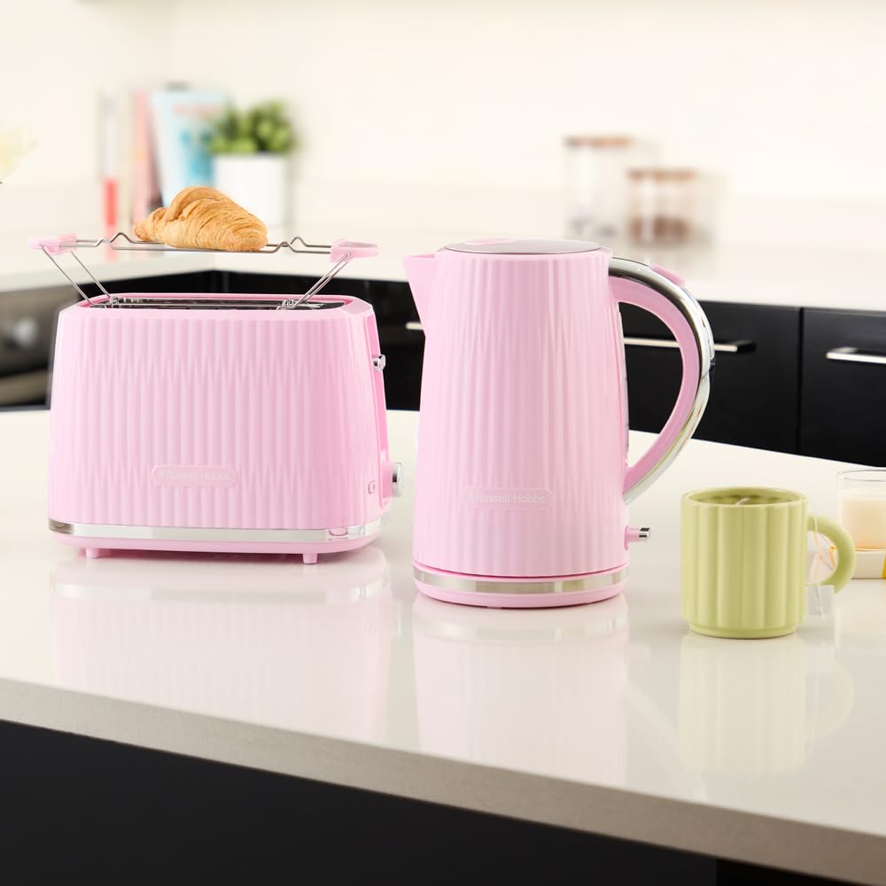 Russell Hobbs Toaster Eden Raspberry, 2-Slice, with Bun Warmer - 27372-56