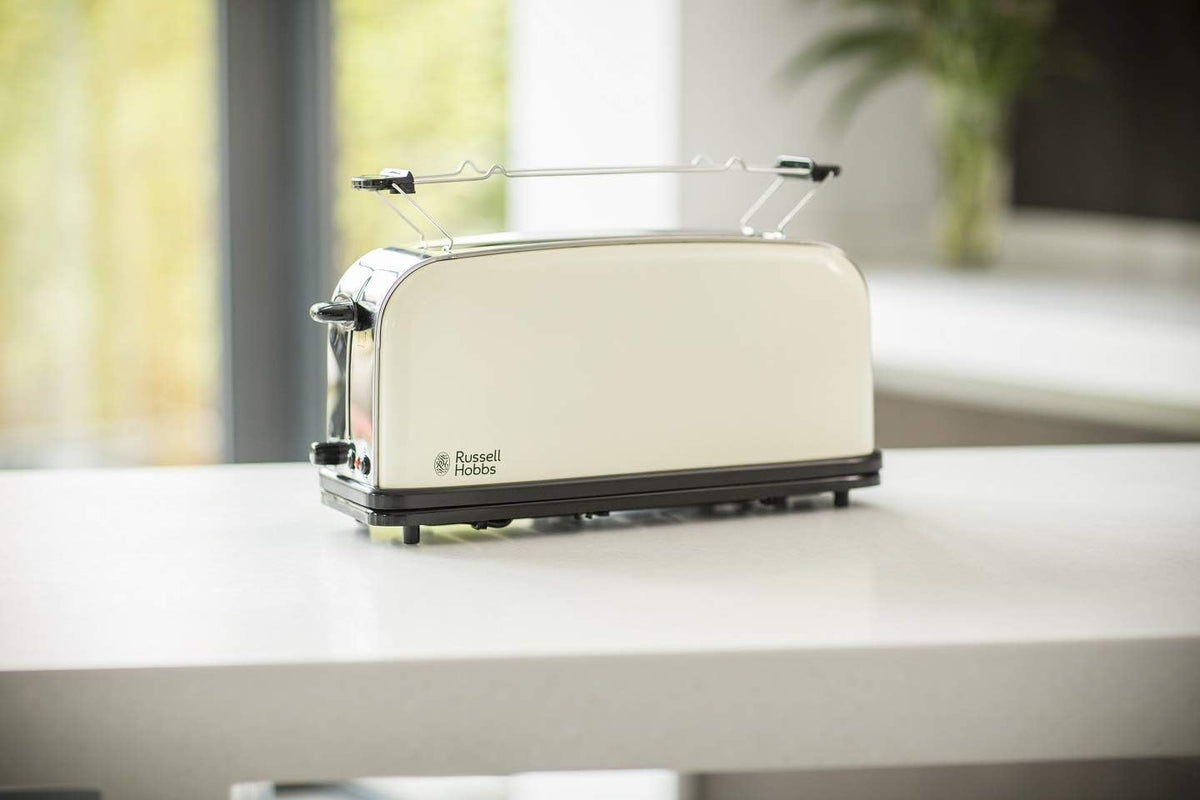 Russell Hobbs Toaster Colours+, Stainless Steel, Cream, Long Slot, 1000 Watt - 21395-56