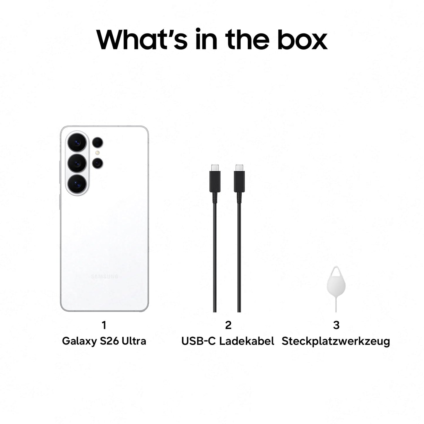 Samsung Galaxy S26 Ultra AI smartphone with Galaxy AI, no contract, Android, privacy display, 12 GB RAM, 512 GB storage, white, 3 year manufacturer's warranty, incl. Galaxy Buds 4 Pro Black - F-MS948BZVGAMZ