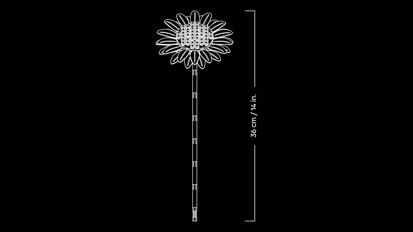 LEGO Botanicals Sunflower Bouquet - Artificial Flower Set for Adults - Artificial Sunflowers & Eucalyptus Branches for Decoration in the Living Room or Bedroom - DIY Gift Idea for Women - 11502