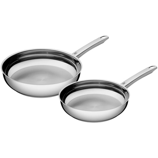 Set tigăi WMF Profi 24+28 cm inducție, tigăi din oțel inoxidabil neacoperit, Cromargan oțel inoxidabil, rezistente la cuptor - 0790026991