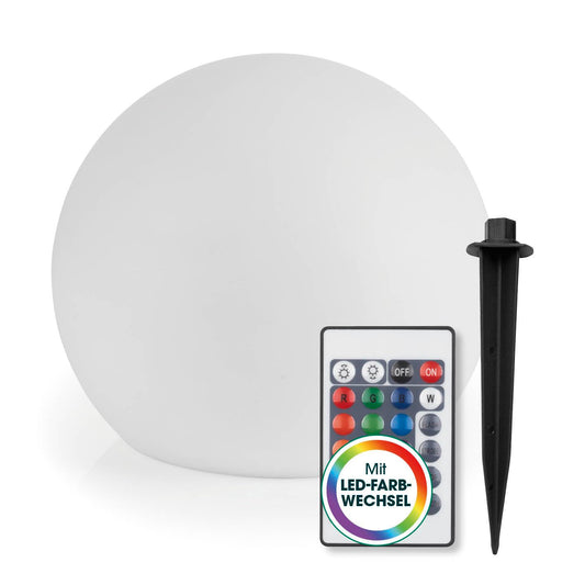 EASYmaxx LED solar light ball 40 cm | Solar light - atmospheric color change for beautiful lighting effects indoors and outdoors Solar light including remote control | Solar light LED + 5 light modes - 19660