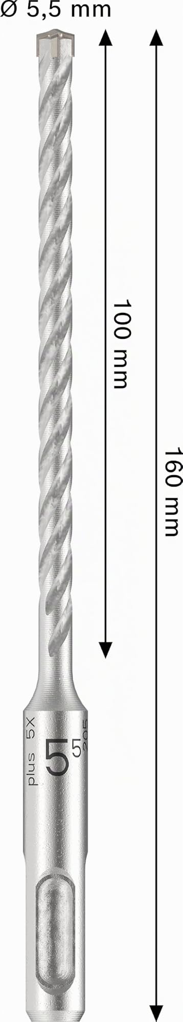 Bosch 10x PRO SDS plus-5X Hammer Drill, 5.5×100×160 mm - 2608707231