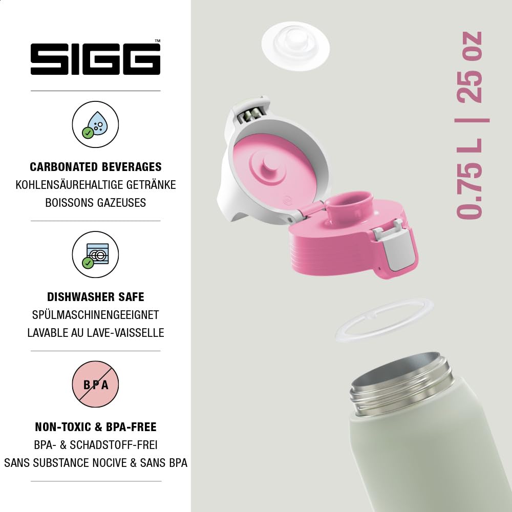 SIGG - Insulated drinking bottle - Thermos bottle Shield Therm One Multicolor Lilly - Carbonated drinks - Leak-proof - Dishwasher safe - BPA-free - 90% recycled stainless steel - 0.75L - 6228.50