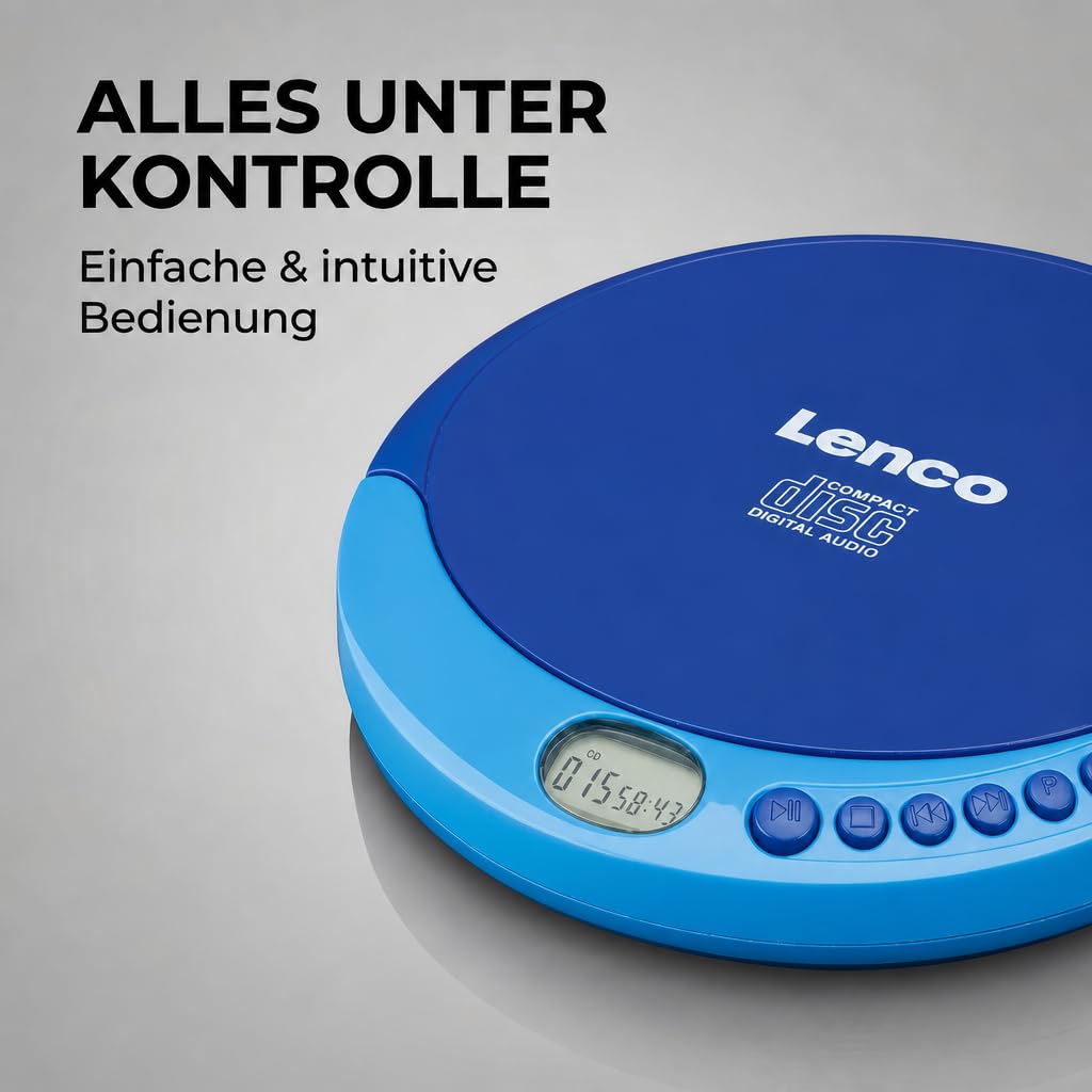 Lenco CD-011BU - CD player - Also for children - Discman - Portable