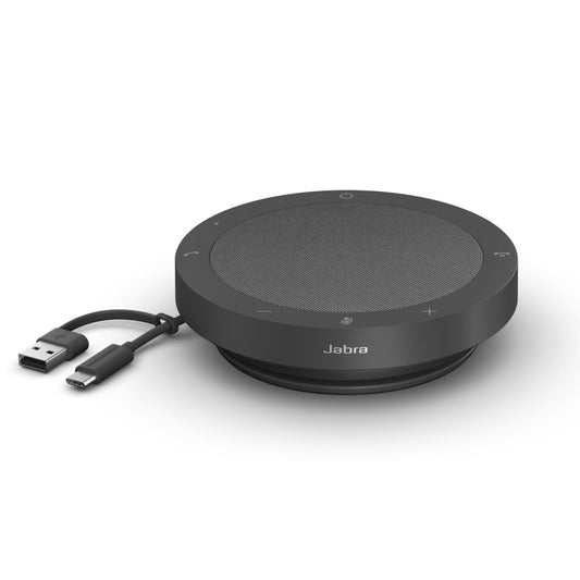 Jabra Speak2 40 Portable Speakerphone, 4 Noise Canceling Microphones, 50mm Full Range Speaker, with USB-A and USB-C, for Zoom and Google Meet Certified, Dark Gray - 2740-209