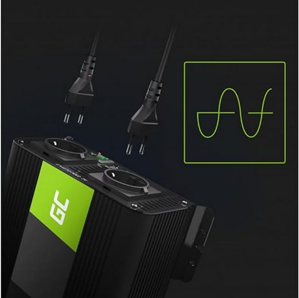 Green Cell PRO 1000W/2000W 12V to 230V Pure Sine Volt Car Voltage Converter Inverter Converter Pure Sine Wave Power Solar Inverter DC AC Converter Current Converter Caravan Car Charger