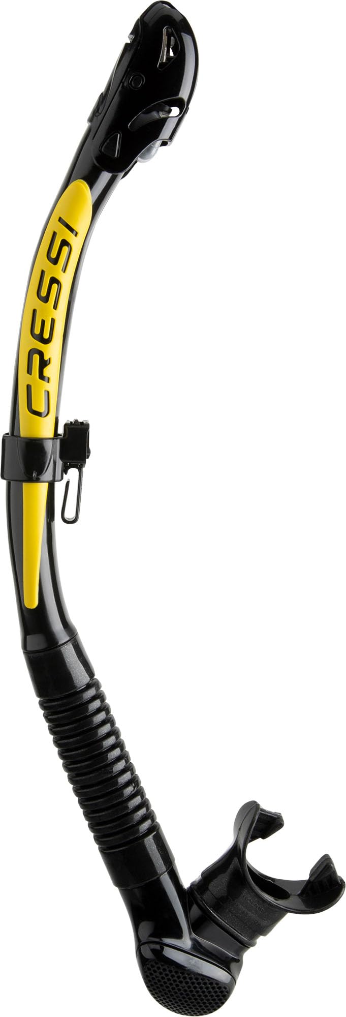 Cressi Alpha Ultra Dry Snorkel Black/Yellow - Dry Snorkel for Diving, Freediving and Snorkeling, Black/Yellow, One Size Unisex - ES258151