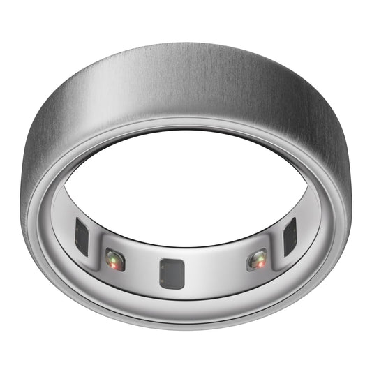 Oura Ring 4 - Brushed Silver - Size 13 - Smart Ring | Measure First with Oura Ring 4 Sizing Kit | Sleep Tracking Wearable - Heart Rate - Fitness Tracker - Up to 8 Days Battery Life - OA12