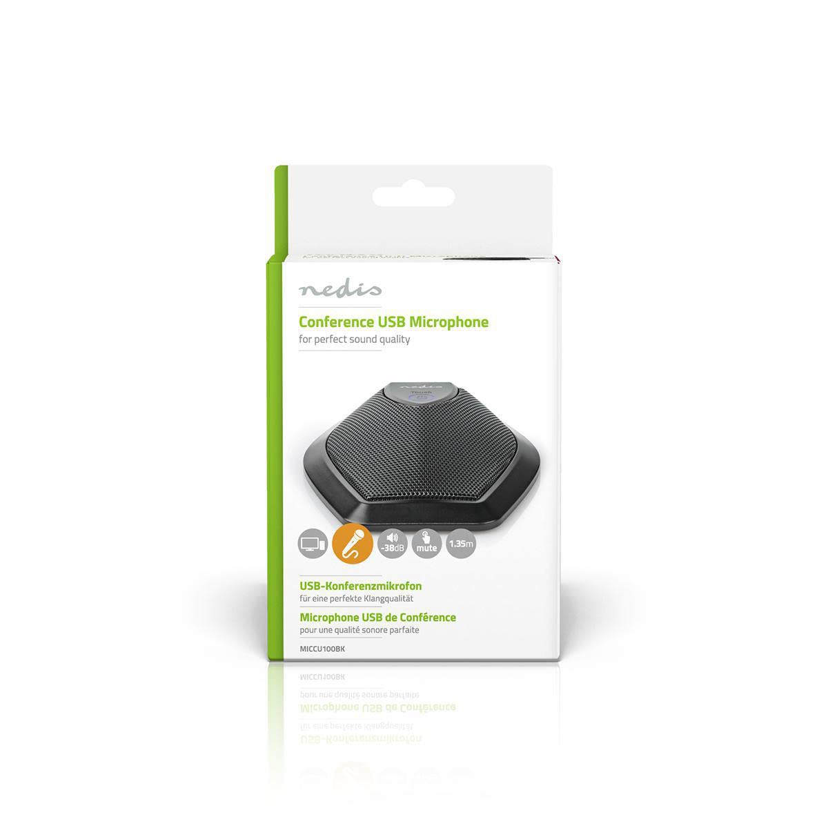 NEDIS Microfon - Folosit pentru: Desktop/Notebook - Cablat - 1x USB - MICCU100BK