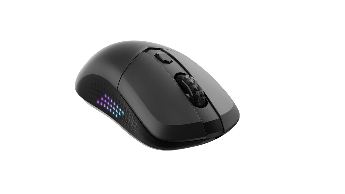 MSI Versa 300 Elite Wireless Gaming-Maus – senzor optic de 26.000 DPI, rată de polling de 1000 Hz, simetrică, switch-uri OMRON de 60 milioane de clicuri, baterie de 200 de ore, latență de 1 ms, RGB, 65 g – cablată/fără fir - S12-4301290-CLA