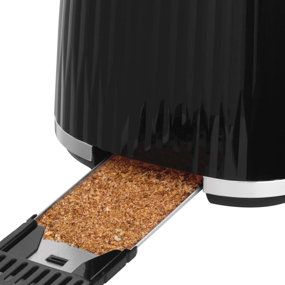 Russell Hobbs Toaster Eden Black, 2-Slice, with Bun Warmer - 27371-56