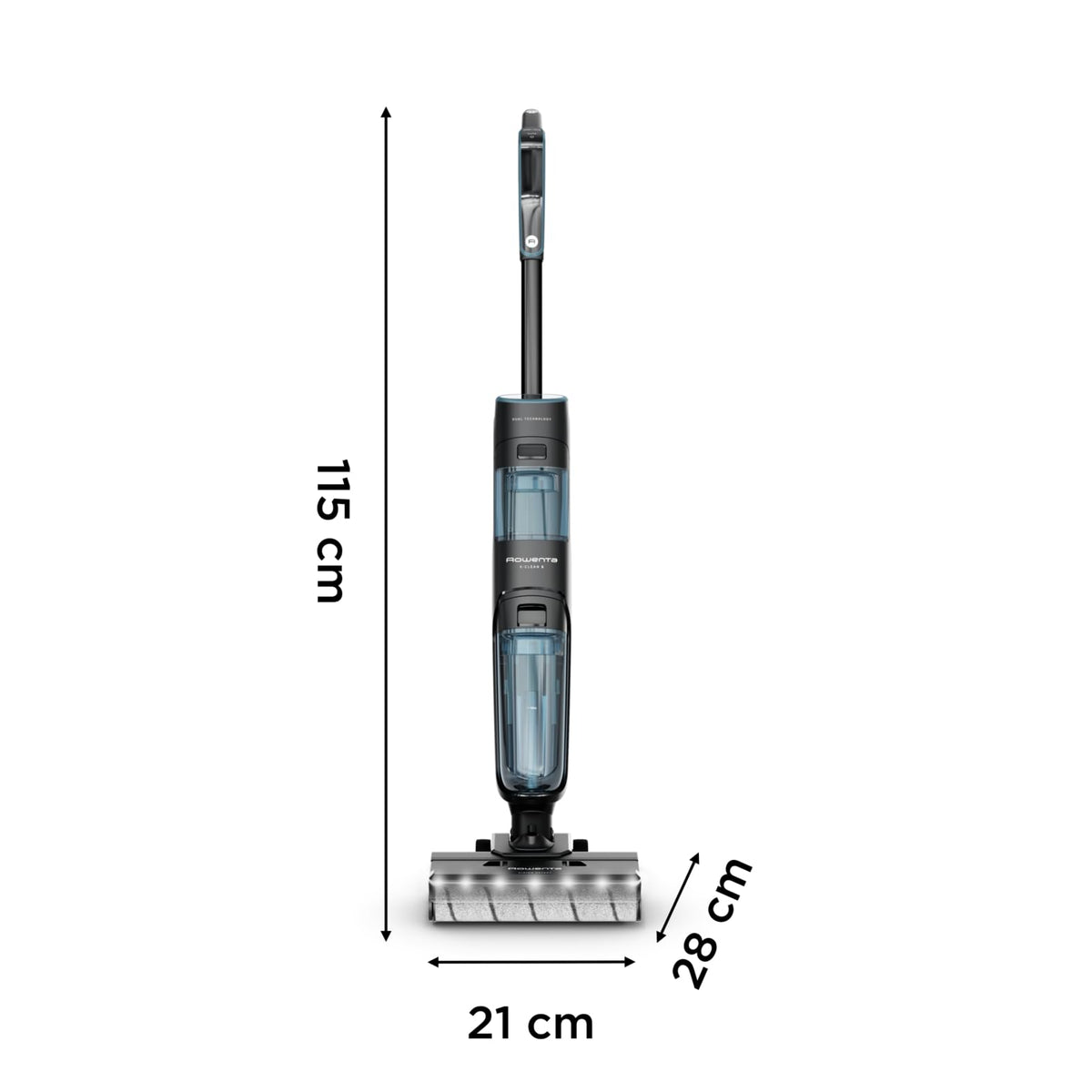 Rowenta X-Clean 5 cordless vacuum cleaner, self-cleaning, only 1.1 kg in hand, voice assistance, LED display, 170 watts, 50 min runtime, Black/Blue, GZ5555EE
