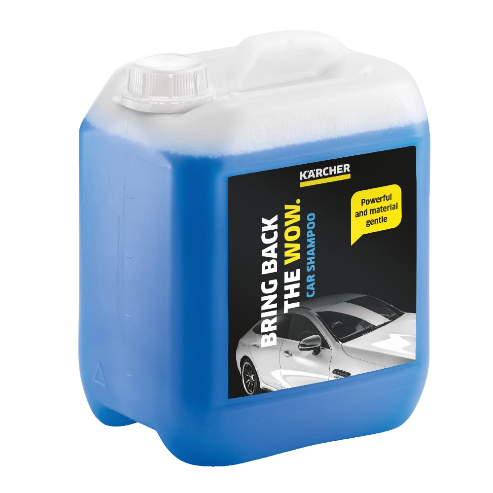 Kärcher WB 7 Plus 3-in-1 Wash Brush, 3 functions: Foam nozzle & car shampoo RM 619 (5 l) for thorough cleaning of paint and plastic surfaces.