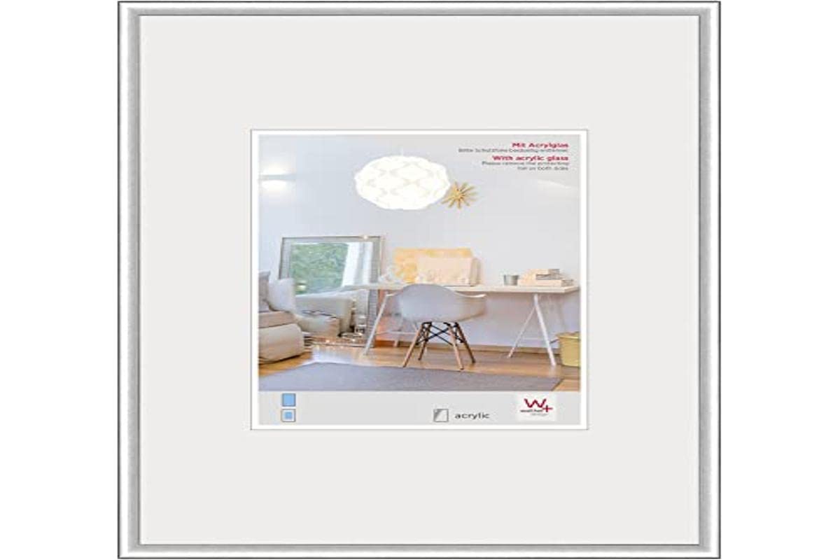 walther design picture frame silver 40 x 60 cm with artificial glass, New Lifestyle plastic frame KVX460S