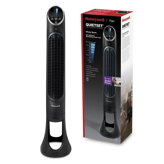 Honeywell QuietSet Tower (8 speed settings, 80° oscillation, timer function, remote control, dimming options) HYF290 - HYF290E4