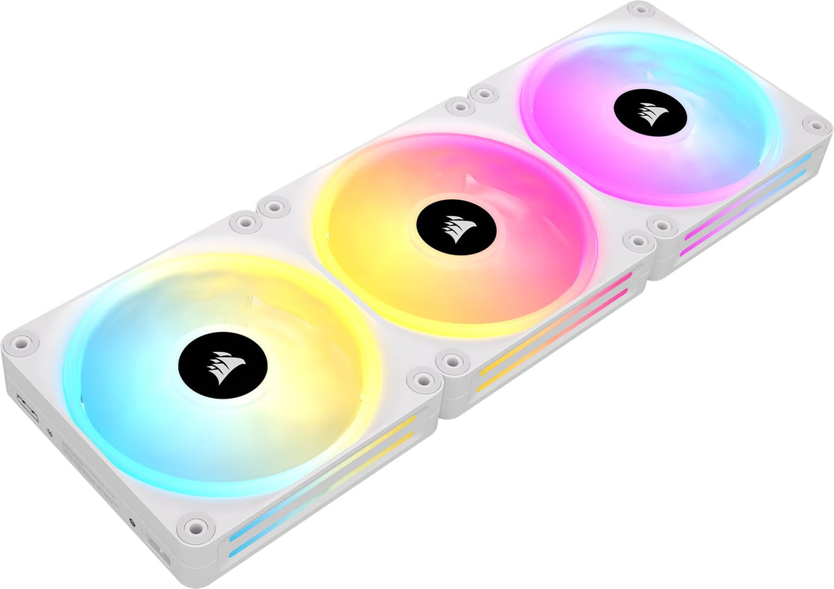 CORSAIR iCUE LINK QX120 RGB ventilator RGB de 120mm - pachet de trei - alb - CO-9051006-WW