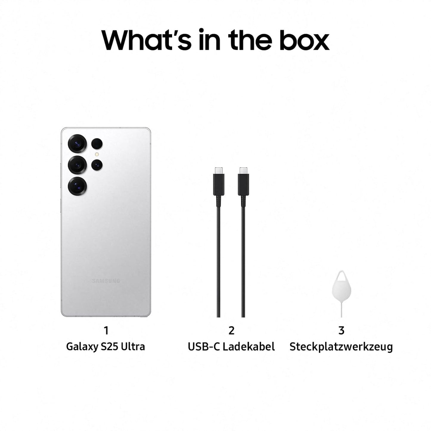 Samsung Galaxy S25 Ultra AI smartphone with Galaxy AI, no contract, mobile phone with Android, 12 GB RAM, 1 TB storage, 200 MP camera, Titanium White Silver, 3 year manufacturer's warranty - F-MS938BZSHAMZ