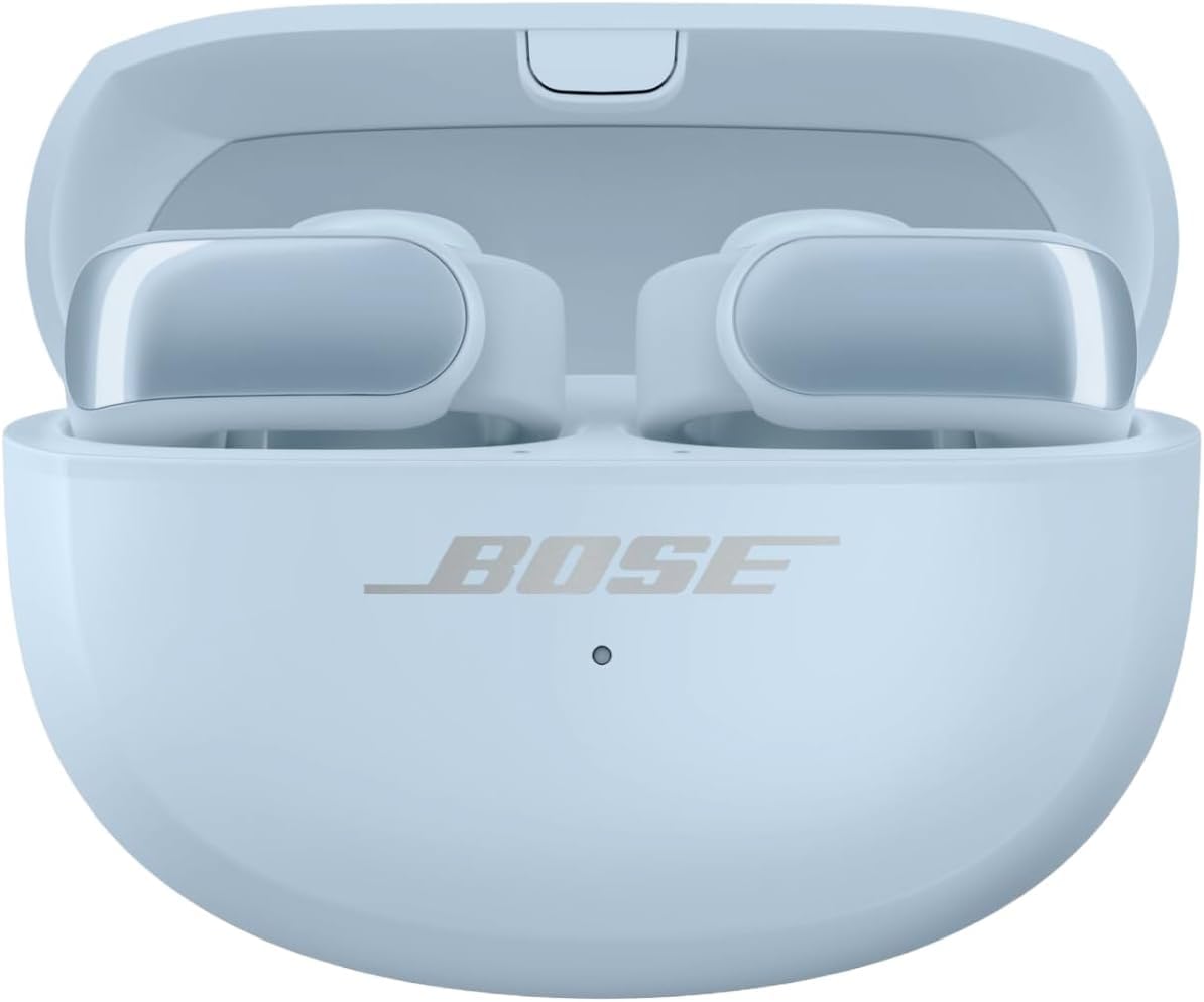 Bose Ultra Open Earbuds with Bluetooth and OpenAudio technology, clip-on headphones, wireless open ear earbuds, immersive audio, up to 48 hours of battery life, Moonstone Blue - Limited Edition - 881046-0030