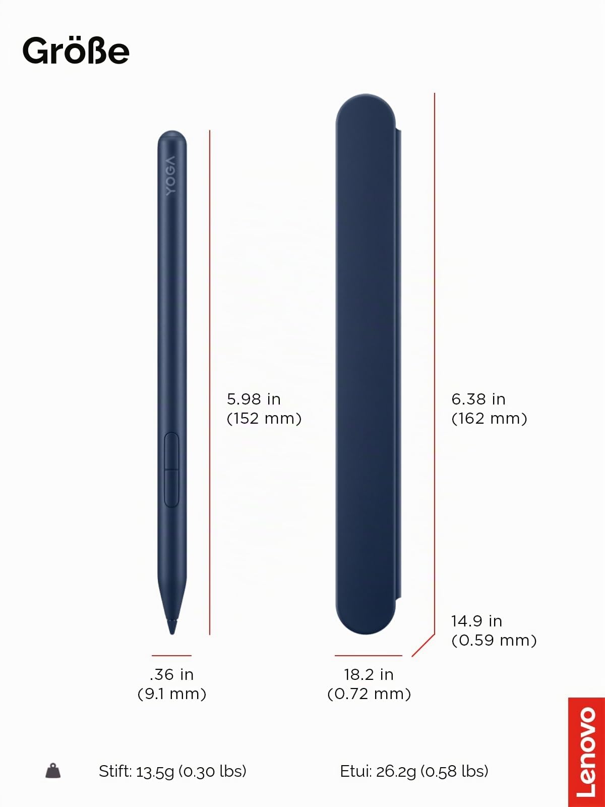 Lenovo Yoga Pen 2 cu husă pentru stilou | Stilou cu etui | Culoare Cosmic Blue | Magnetic - GXH1V16476