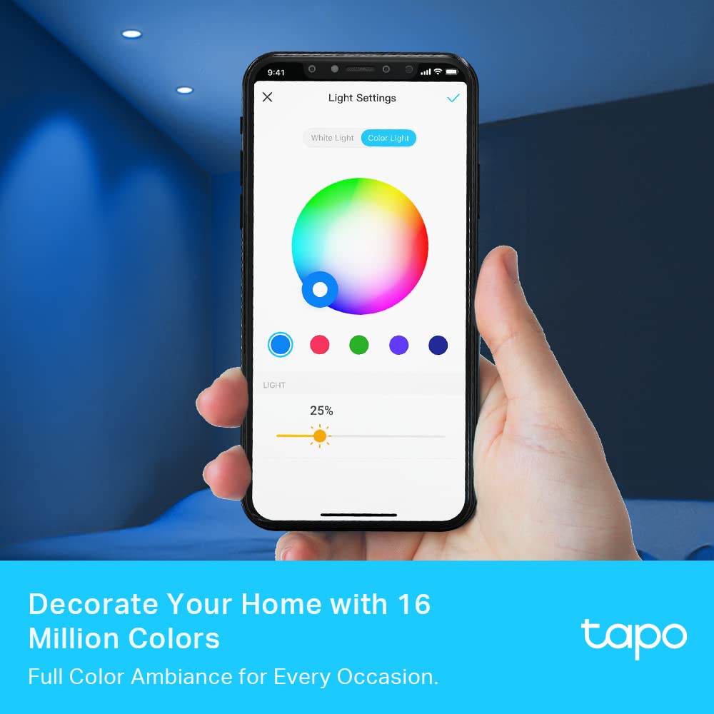 Tapo L630 (4-pack) smart WiFi light bulb GU10, energy saving, 3.7 W equivalent to 50 W, dimmable lamp, compatible with Alexa, Google Assistant, multi-colored