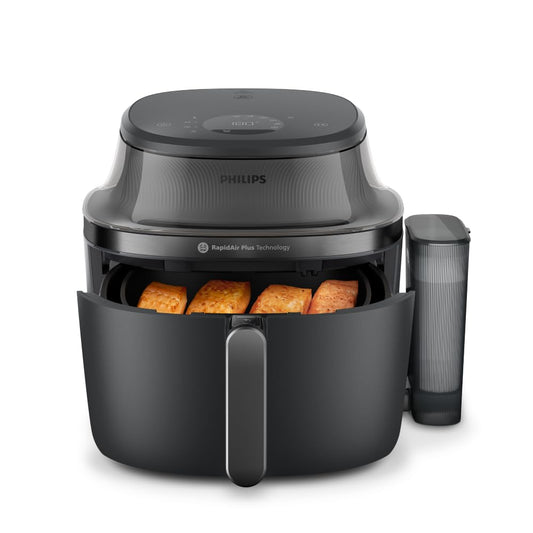 Philips Steam Airfryer 5000 Series hot air fryer with steam function, Steam, Airfry, SteamFry, 7.2 L, viewing window, PFAS-free ceramic coating, automatic steam cleaning (NA540/00)