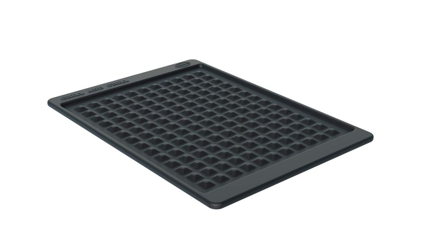 RÖSLE Universal BBQ LED handle light & silicone storage mat, high-quality silicone mat to protect storage surfaces, temperature-resistant up to 220°C, dishwasher-safe, black - 25066