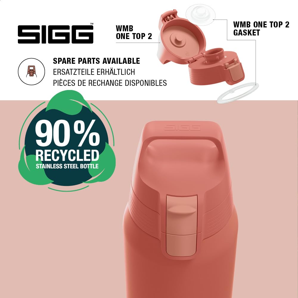 SIGG - Insulated drinking bottle - Thermos bottle Shield Therm One Eco Red carbonated drinks - Leak-proof - Dishwasher safe - BPA-free - 90% recycled stainless steel - Rust red - 0.75L - 6021.20