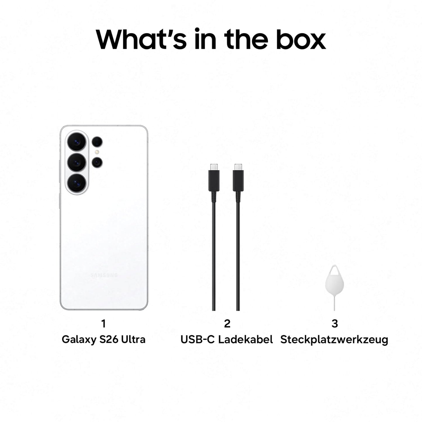 Samsung Galaxy S26 Ultra AI smartphone with Galaxy AI, cell phone without contract, Android, privacy display, 12 GB RAM, 512 GB storage, 200 MP, white, 3 year manufacturer's warranty [Exclusively on Amazon] - F-MS948BZWGAMZ