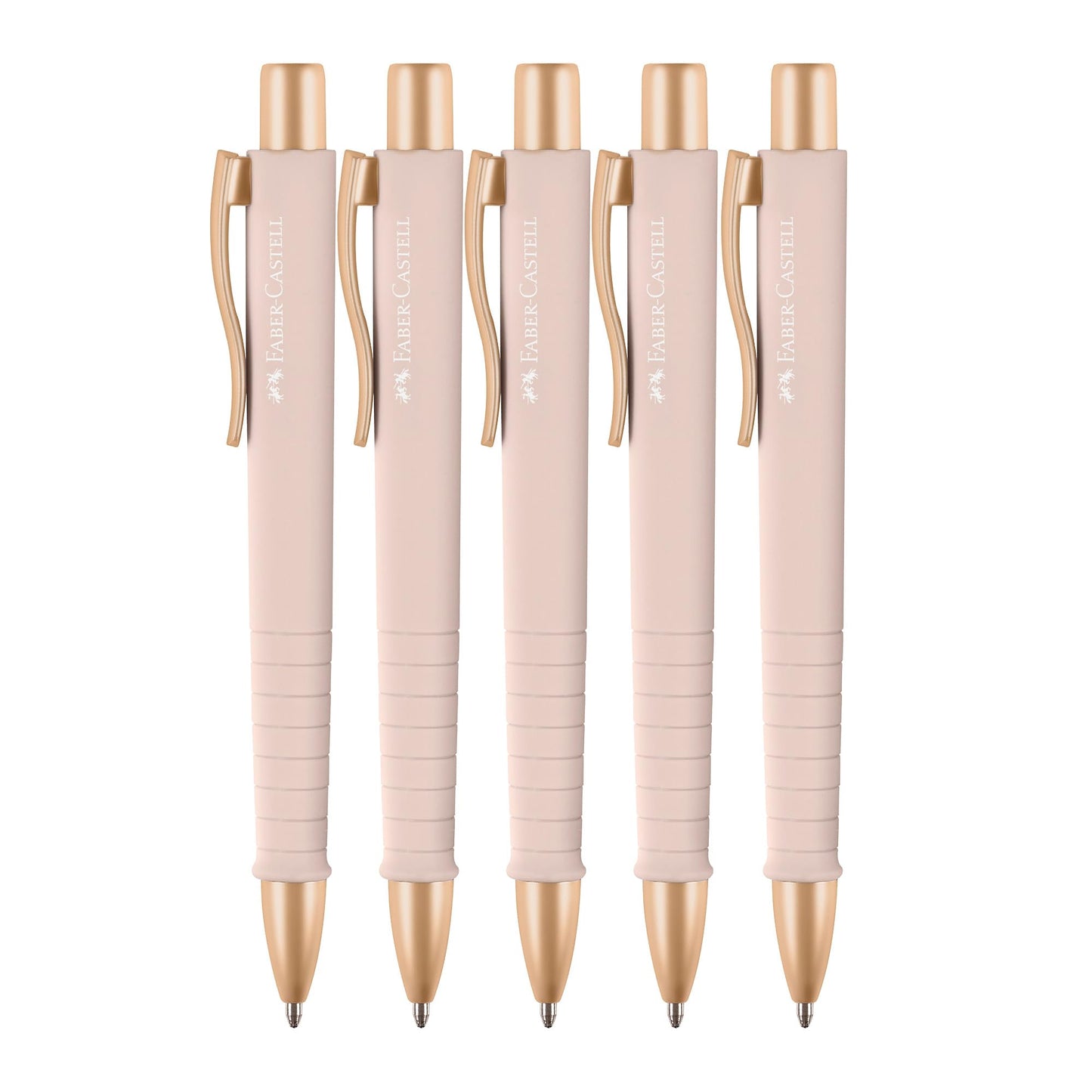 Faber-Castell - Ballpoint pen Poly Ball pale rose, 5 pieces - 205360