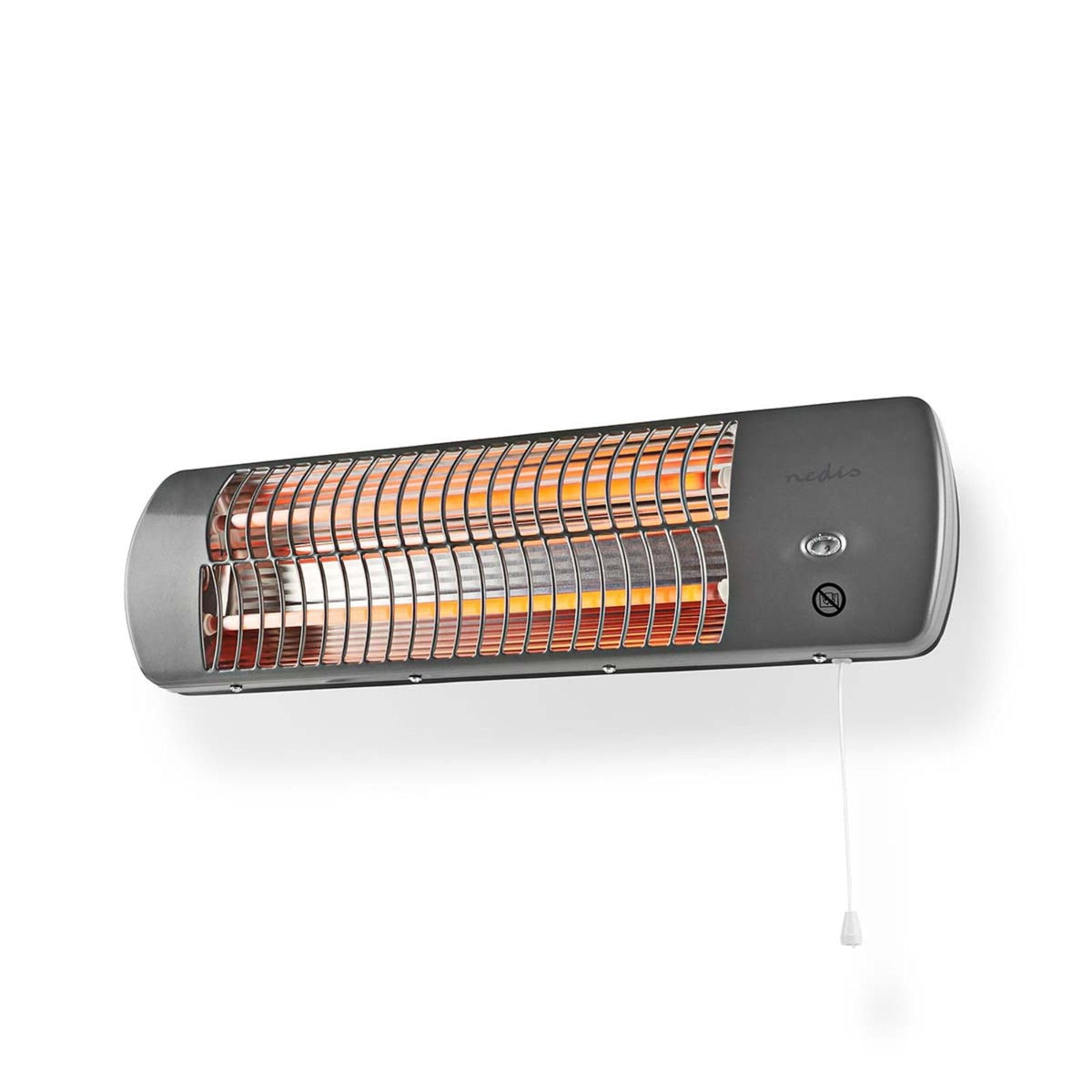 Nedis Încălzire pe perete Electric, Convector de perete, Ventilator de încălzire pe perete - 1200 W - gri - HTBA10GY